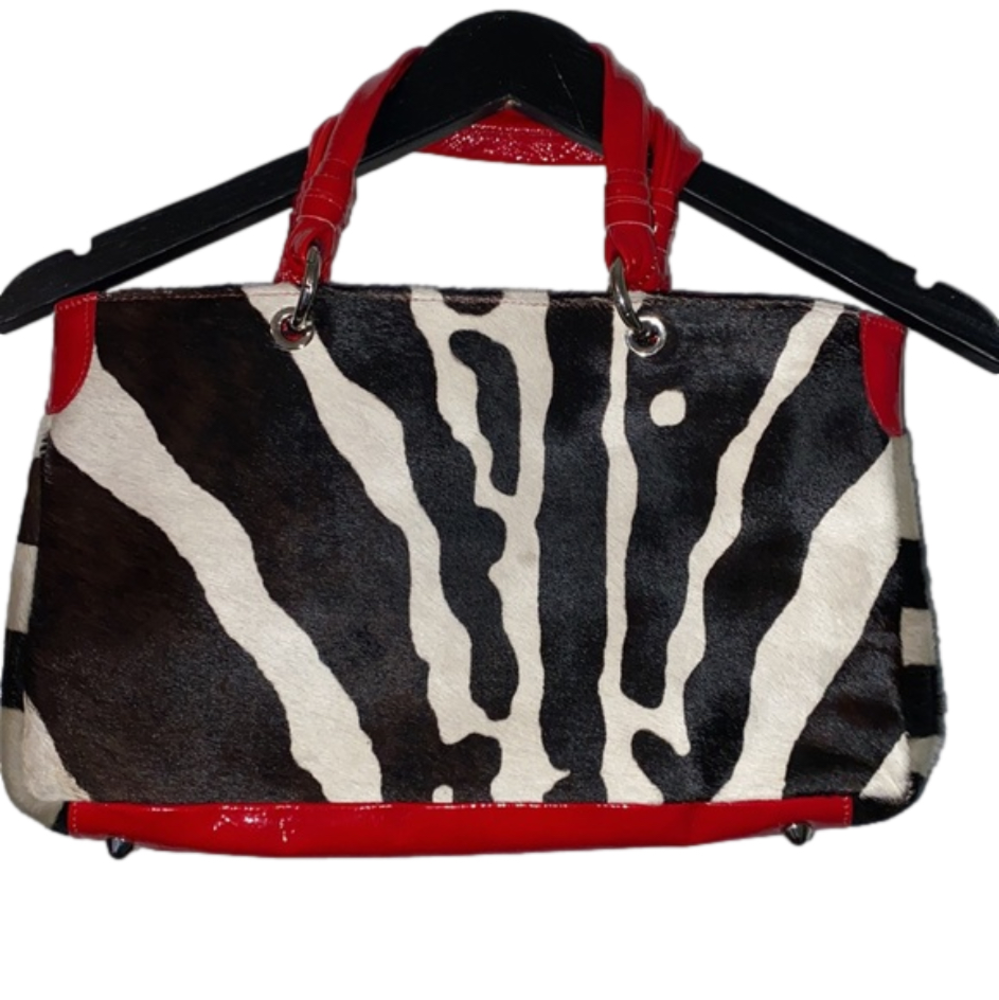 CEONI PIERO Leather Zebra Print Purse